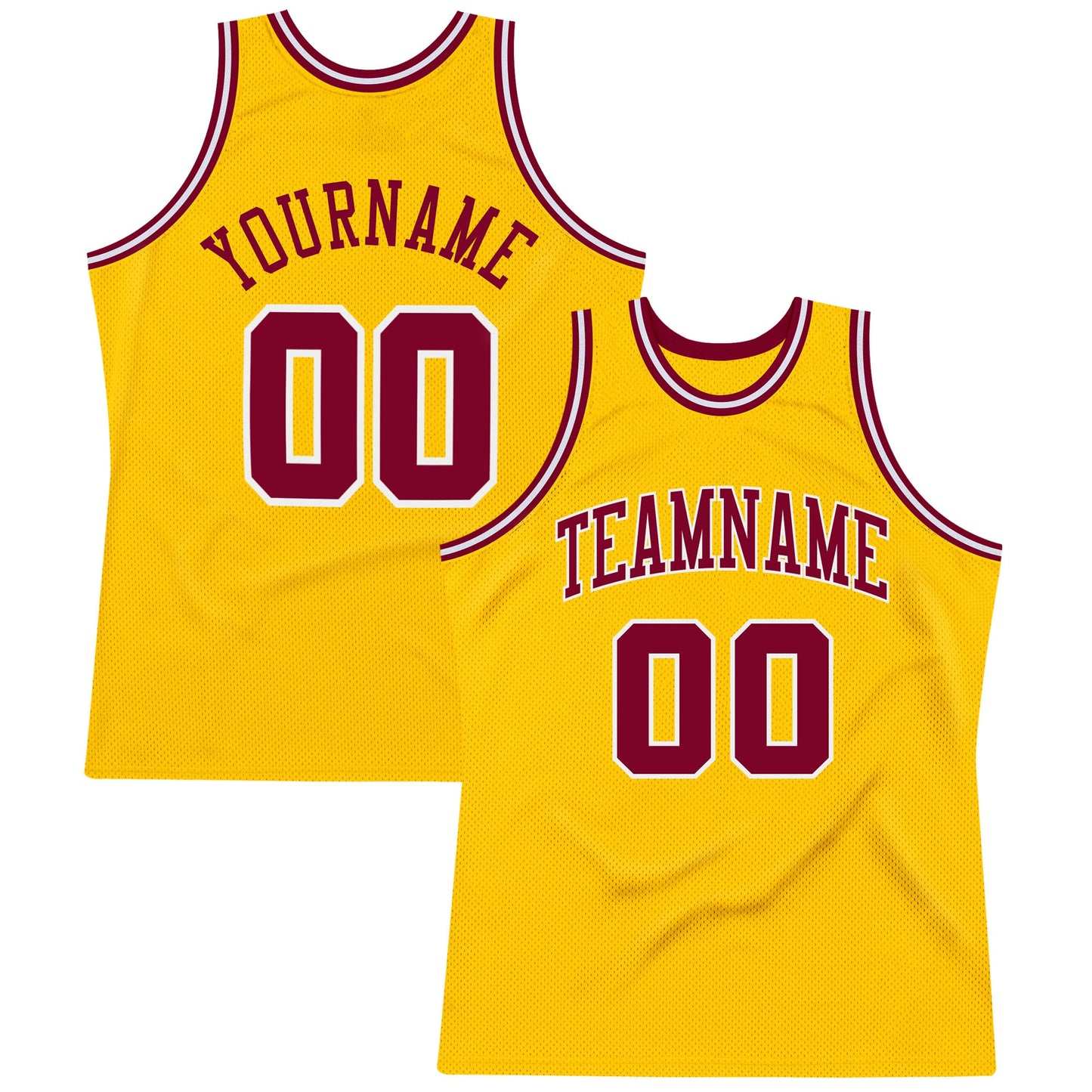 Custom Gold Maroon-White Authentic Throwback Basketball Jersey - Sky-Custom