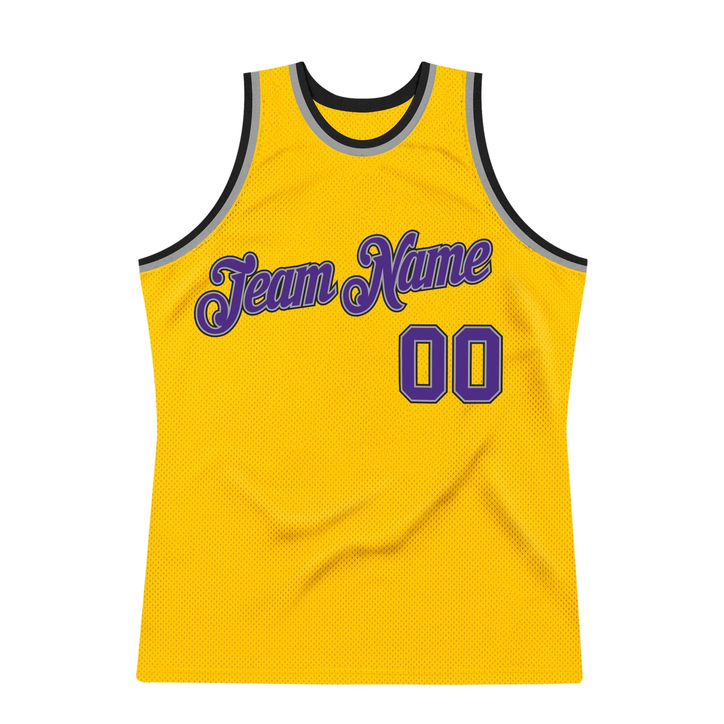 Custom Gold Purple-Gray Authentic Throwback Basketball Jersey - Sky-Custom