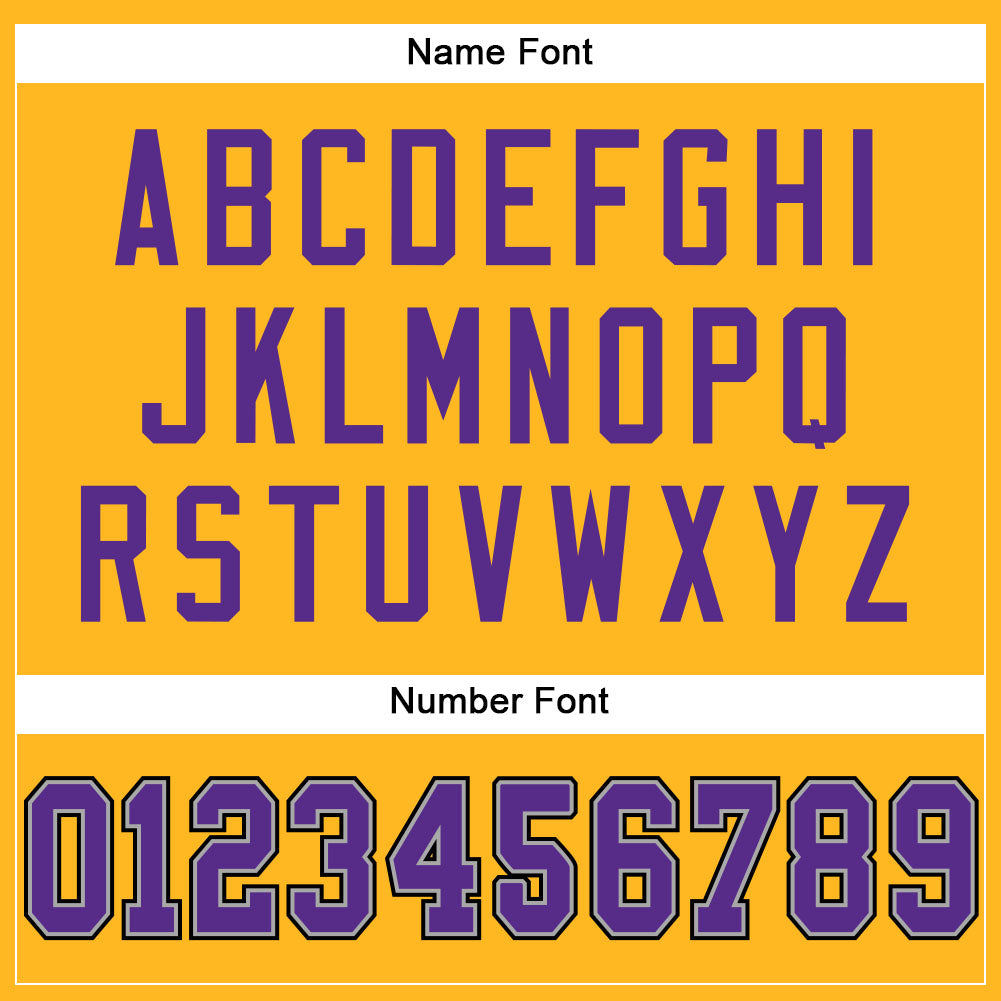 Custom Gold Purple-Black Mesh Authentic Football Jersey - Sky-Custom