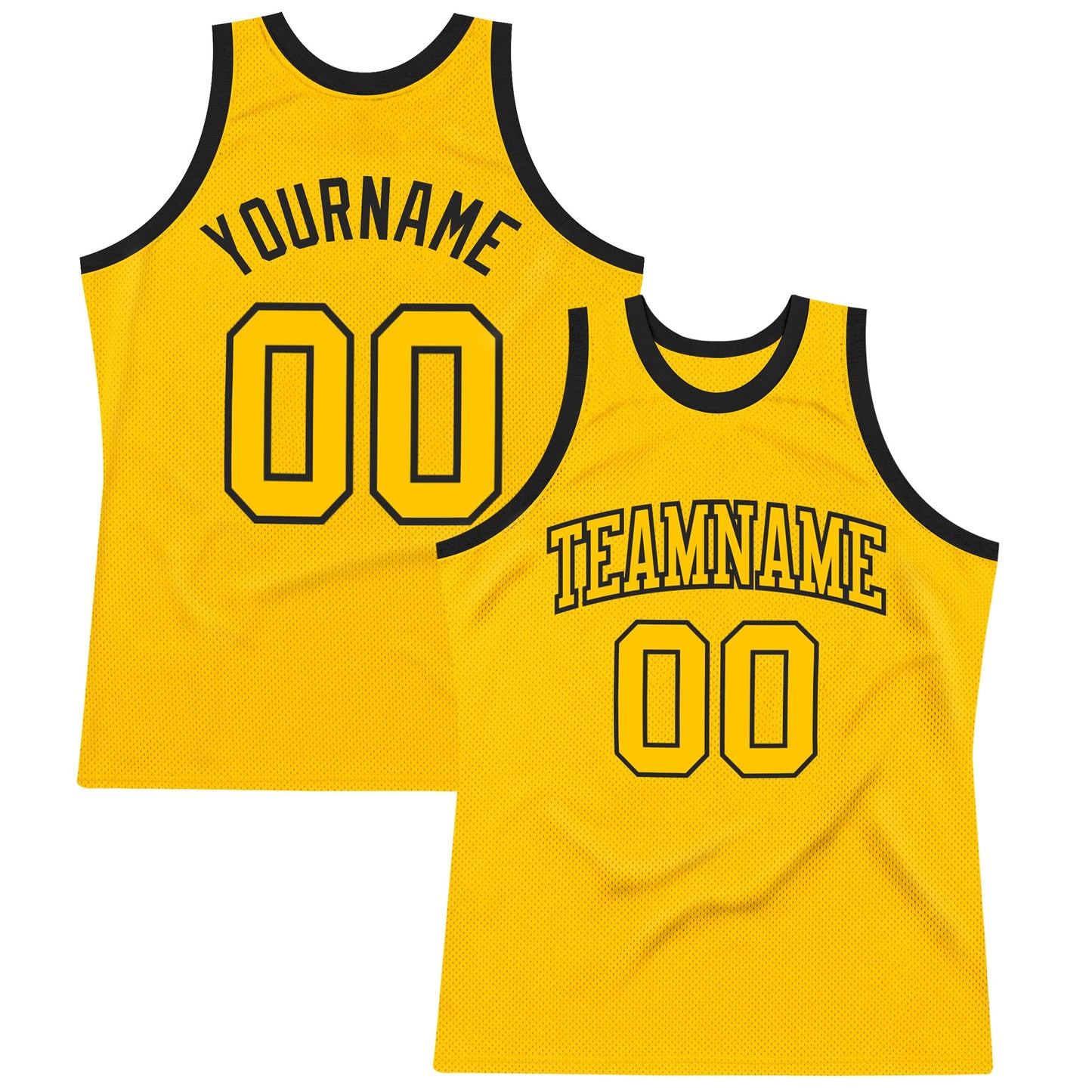 Custom Gold Gold-Black Authentic Throwback Basketball Jersey - Sky-Custom