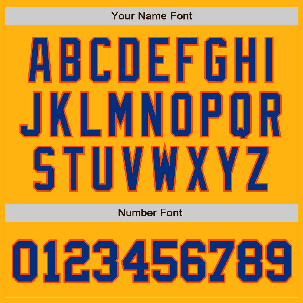 Custom Gold Royal-Orange Authentic Baseball Jersey - Sky-Custom