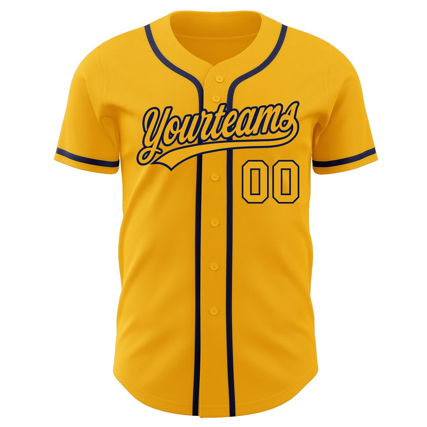 Custom Gold Gold-Navy Authentic Baseball Jersey - Sky-Custom