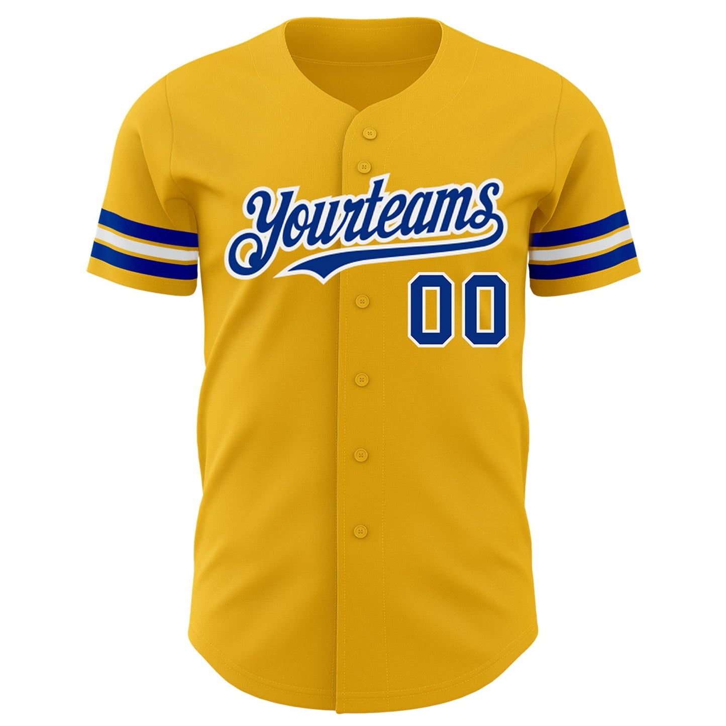 Custom Gold Royal-White Authentic Baseball Jersey - Sky-Custom