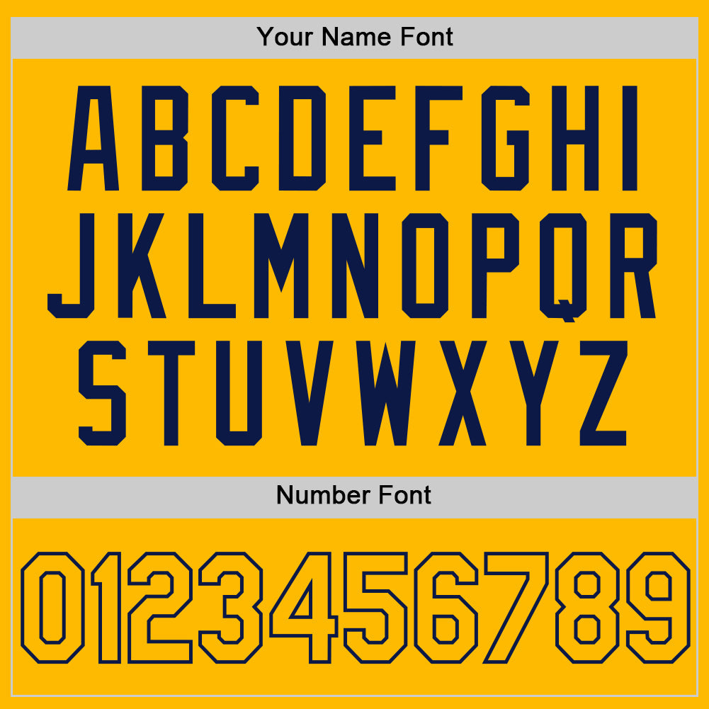 Custom Gold Navy Authentic Throwback Baseball Jersey - Sky-Custom