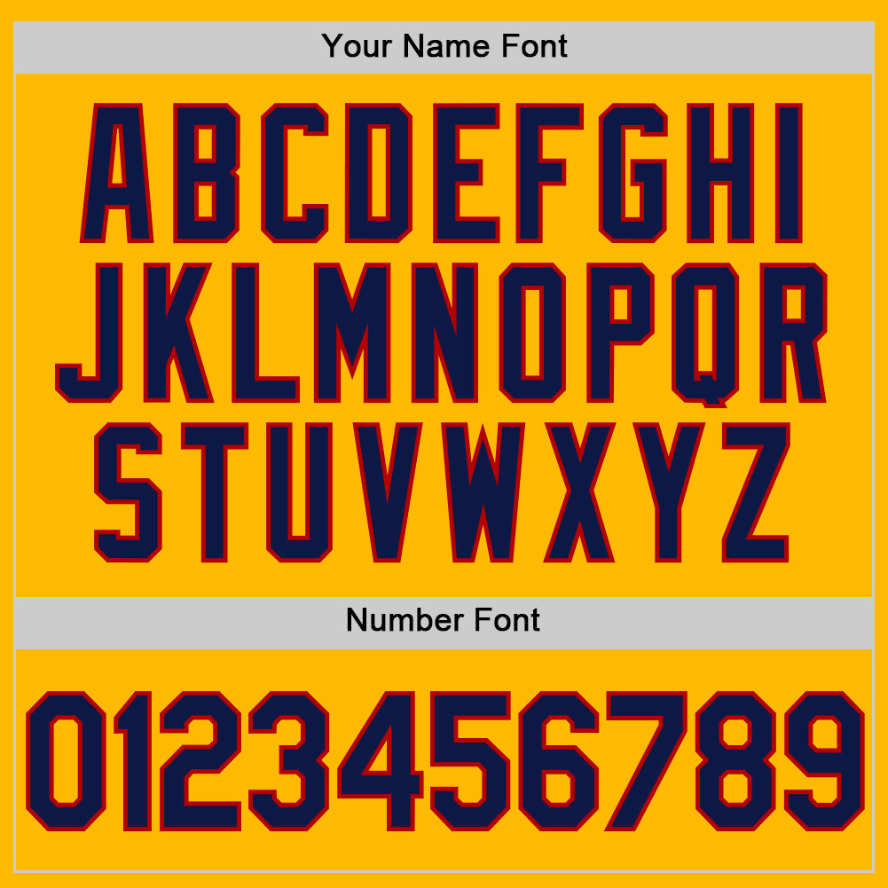 Custom Gold Navy-Red Authentic Throwback Baseball Jersey - Sky-Custom