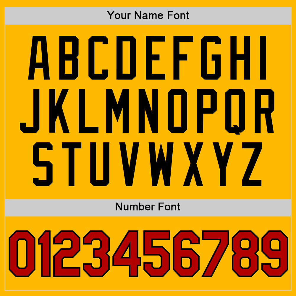 Custom Gold Red-Black Authentic Throwback Baseball Jersey - Sky-Custom