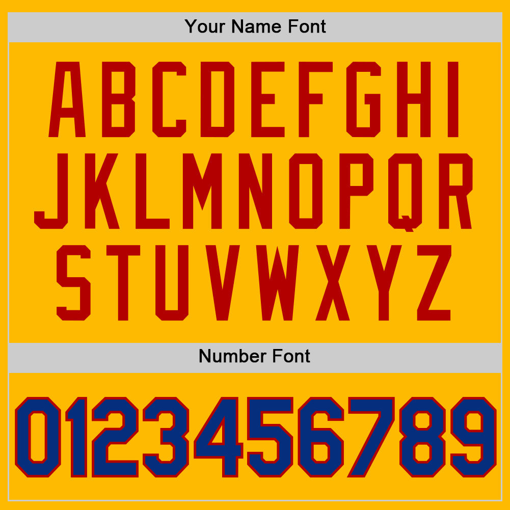 Custom Gold Royal-Red Authentic Throwback Baseball Jersey - Sky-Custom