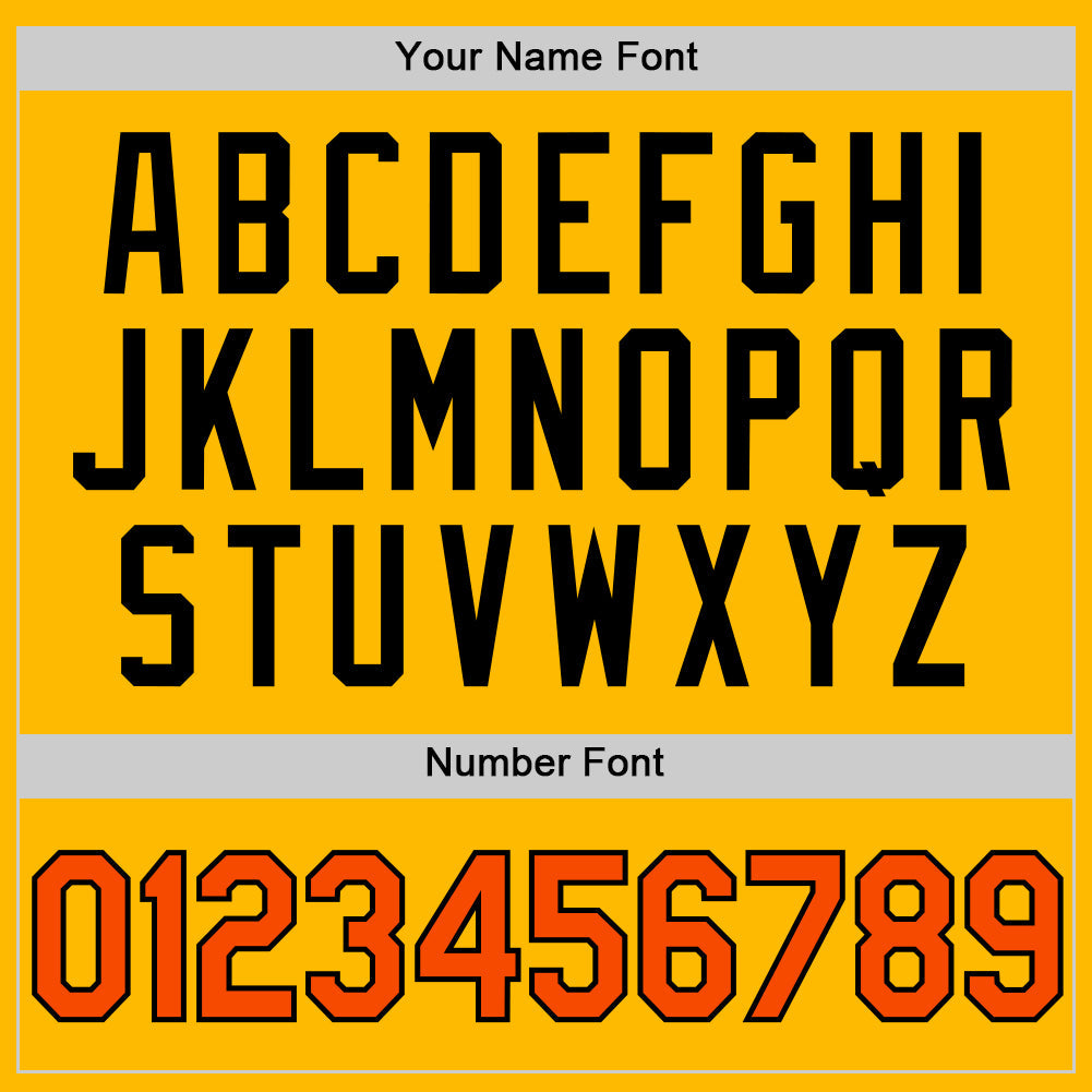 Custom Gold Orange-Black Authentic Throwback Baseball Jersey - Sky-Custom