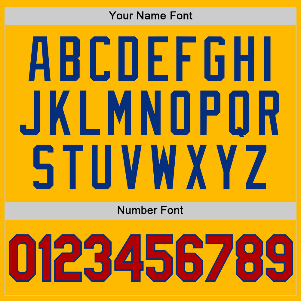 Custom Gold Red-Royal Authentic Throwback Baseball Jersey - Sky-Custom