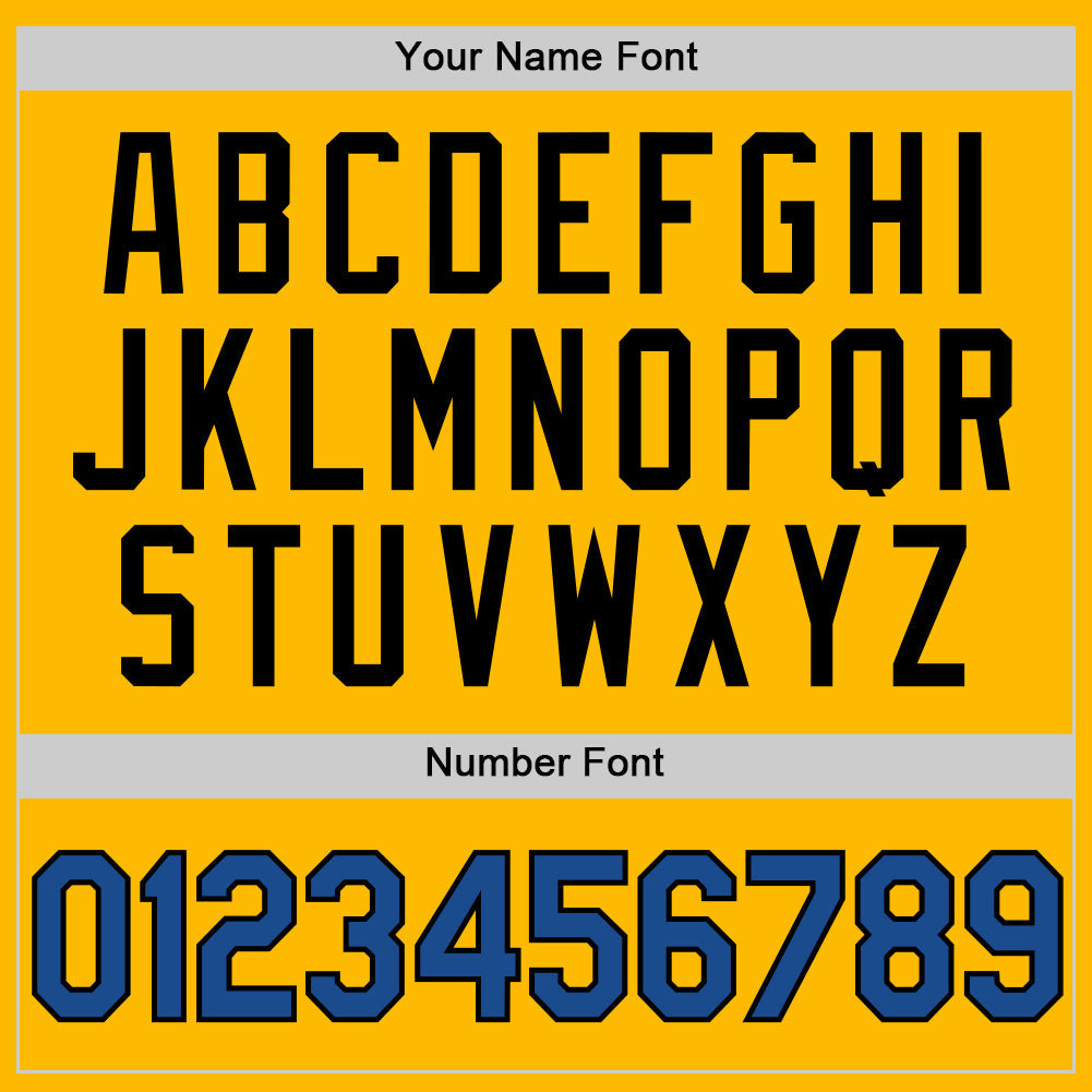 Custom Gold Blue-Black Authentic Throwback Baseball Jersey - Sky-Custom