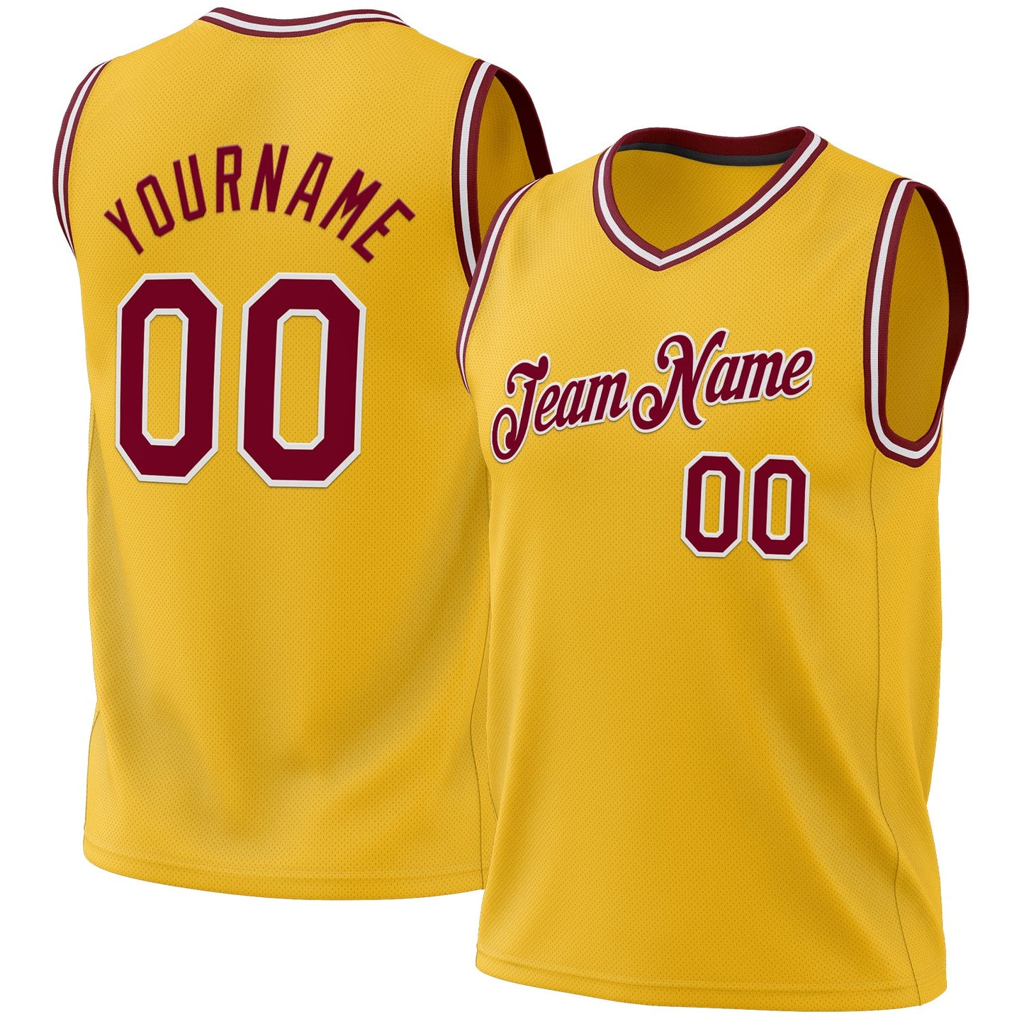 Custom Gold Maroon-White Authentic Throwback Basketball Jersey - Sky-Custom