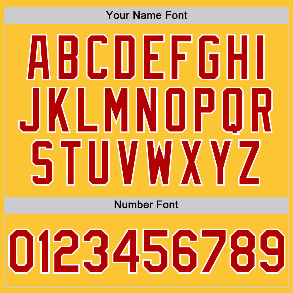 Custom Gold Red-White Mesh Authentic Throwback Baseball Jersey - Sky-Custom