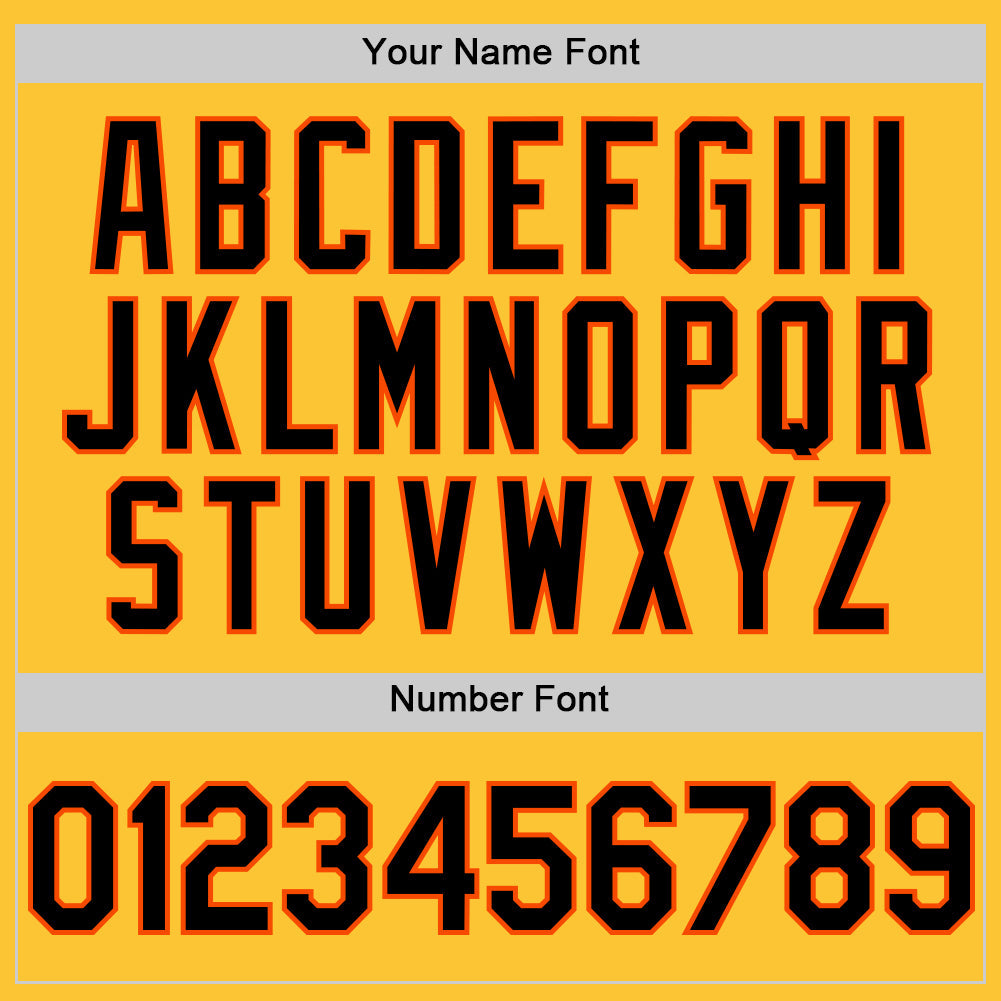 Custom Gold Black-Orange Mesh Authentic Throwback Baseball Jersey - Sky-Custom