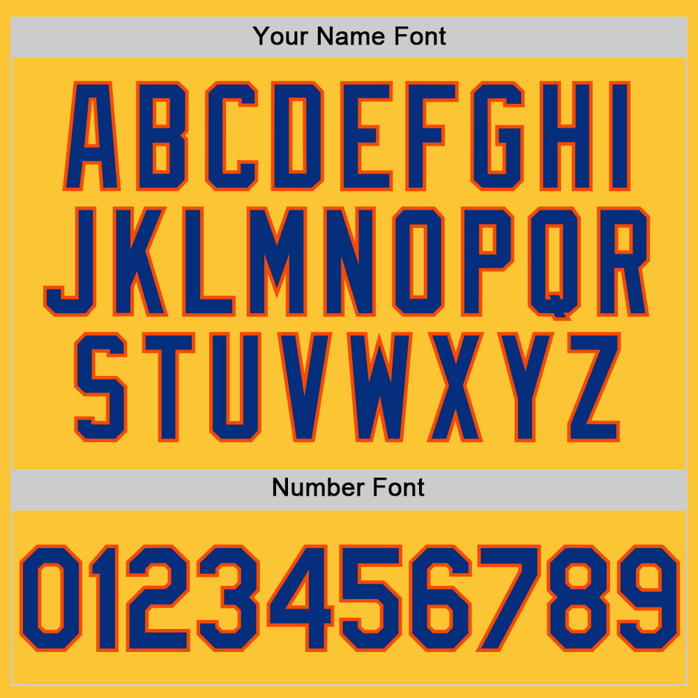 Custom Gold Royal-Orange Mesh Authentic Throwback Baseball Jersey - Sky-Custom