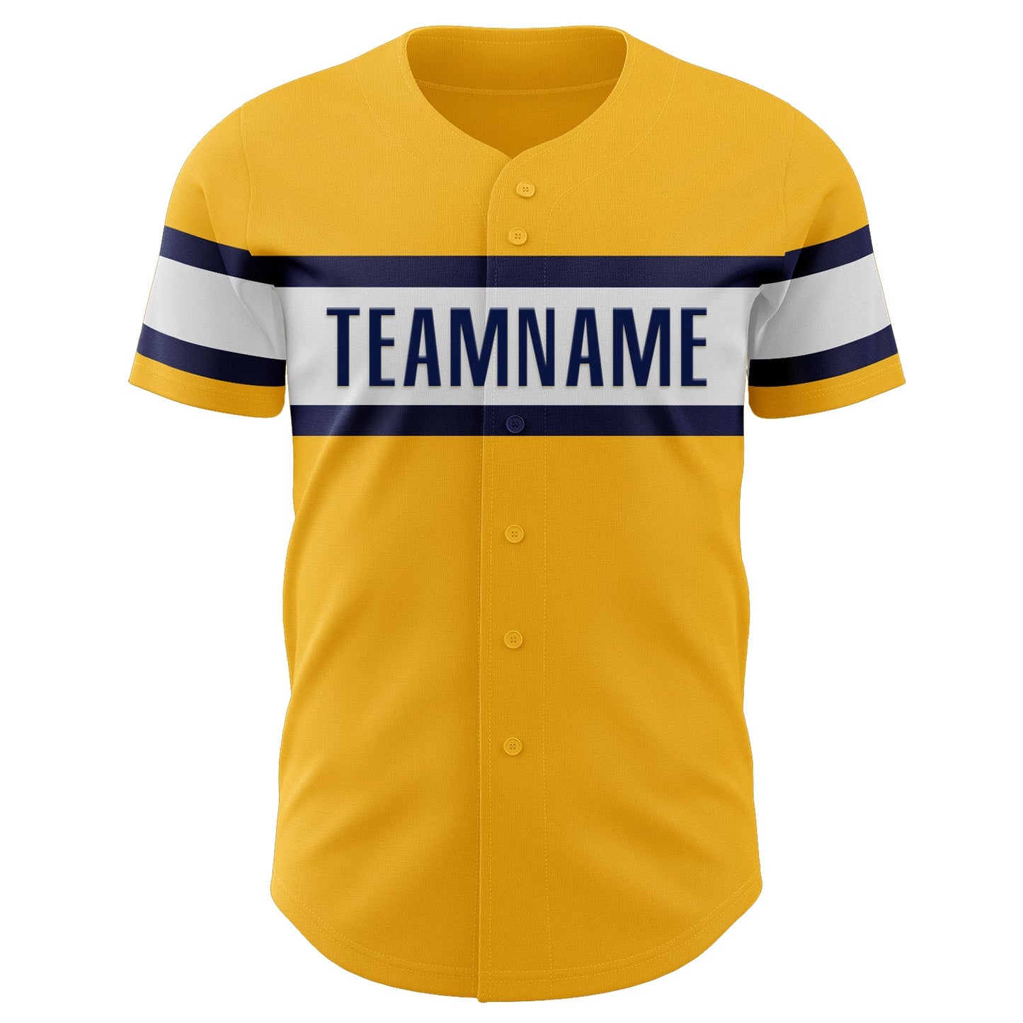 Custom Gold Navy-White Authentic Baseball Jersey - Sky-Custom