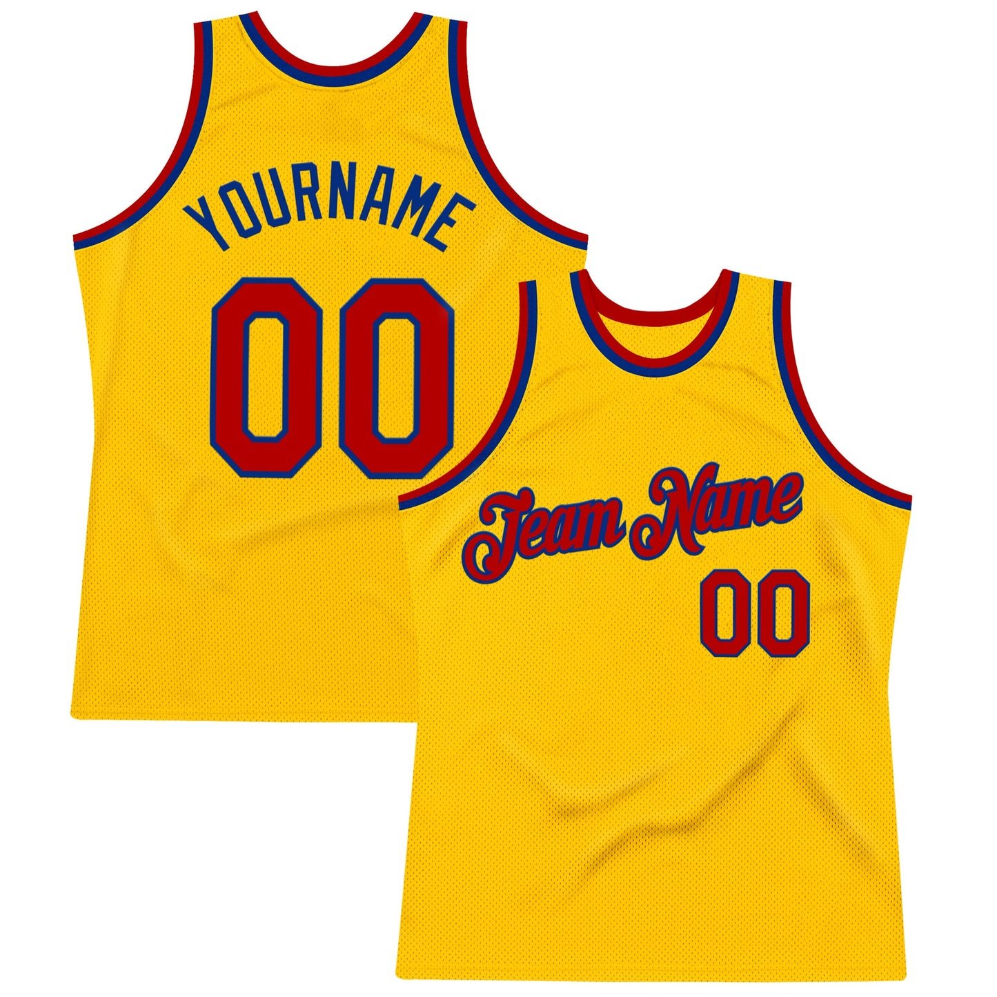 Custom Gold Red-Royal Authentic Throwback Basketball Jersey - Sky-Custom