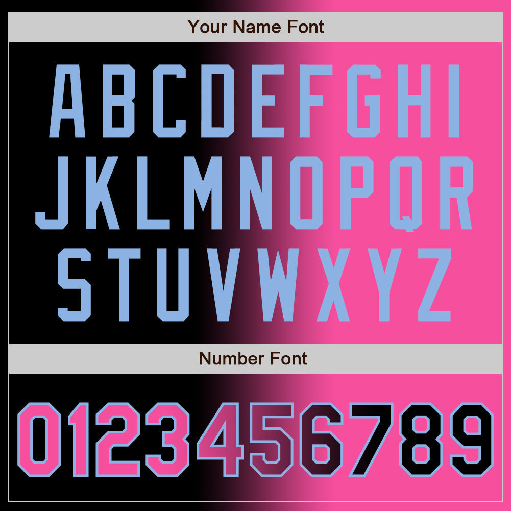 Custom Black Pink-Light Blue Authentic Gradient Fashion Baseball Jersey - Sky-Custom