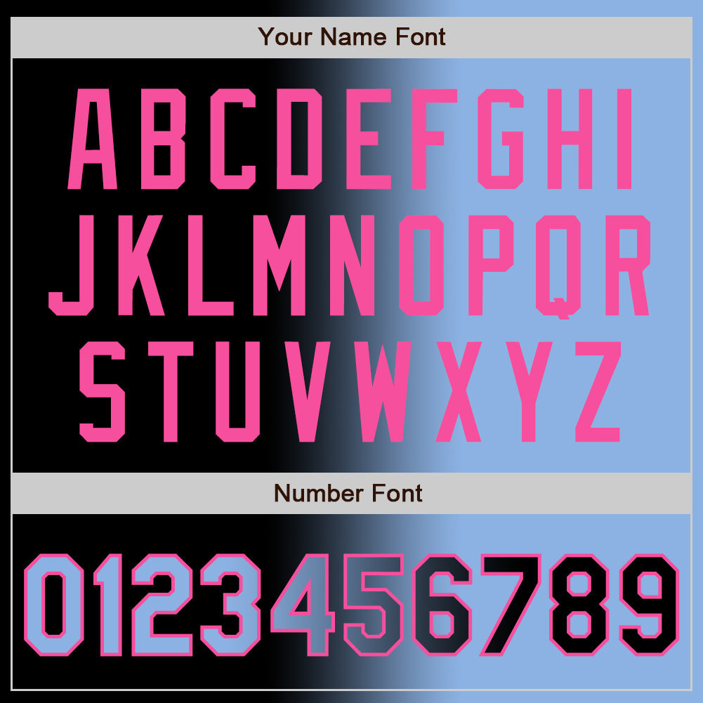 Custom Black Light Blue-Pink Authentic Gradient Fashion Baseball Jersey - Sky-Custom