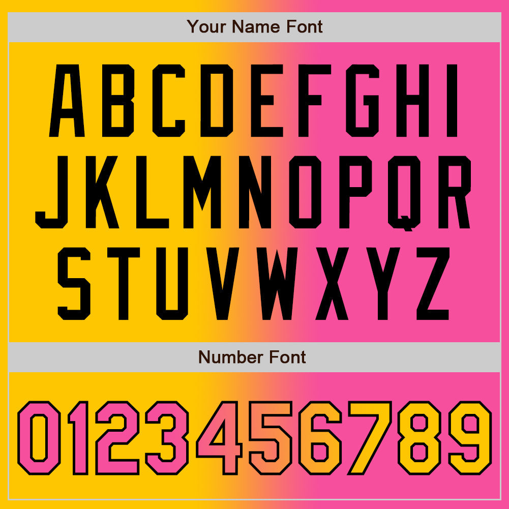 Custom Yellow Pink-Black Authentic Gradient Fashion Baseball Jersey - Sky-Custom