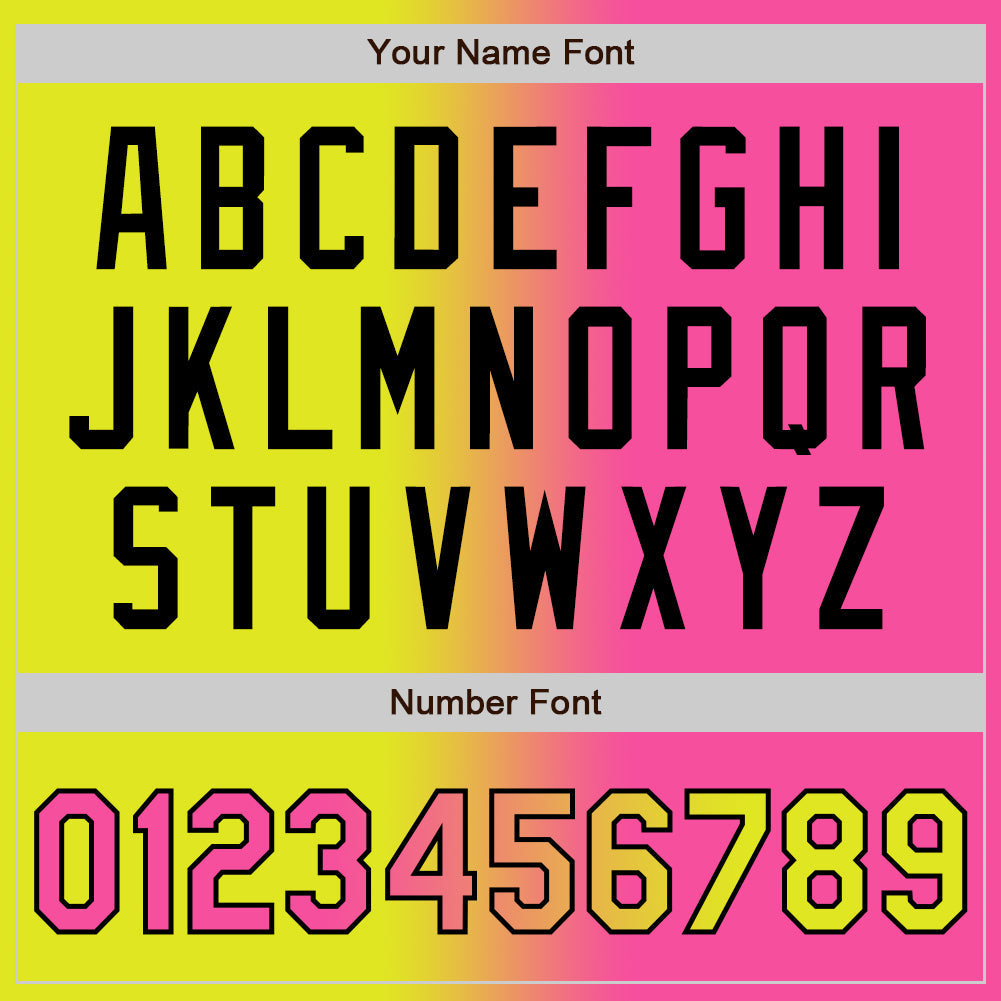 Custom Neon Yellow Pink-Black Authentic Gradient Fashion Baseball Jersey - Sky-Custom