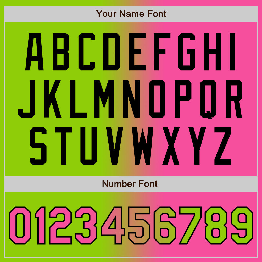 Custom Neon Green Pink-Black Authentic Gradient Fashion Baseball Jersey - Sky-Custom