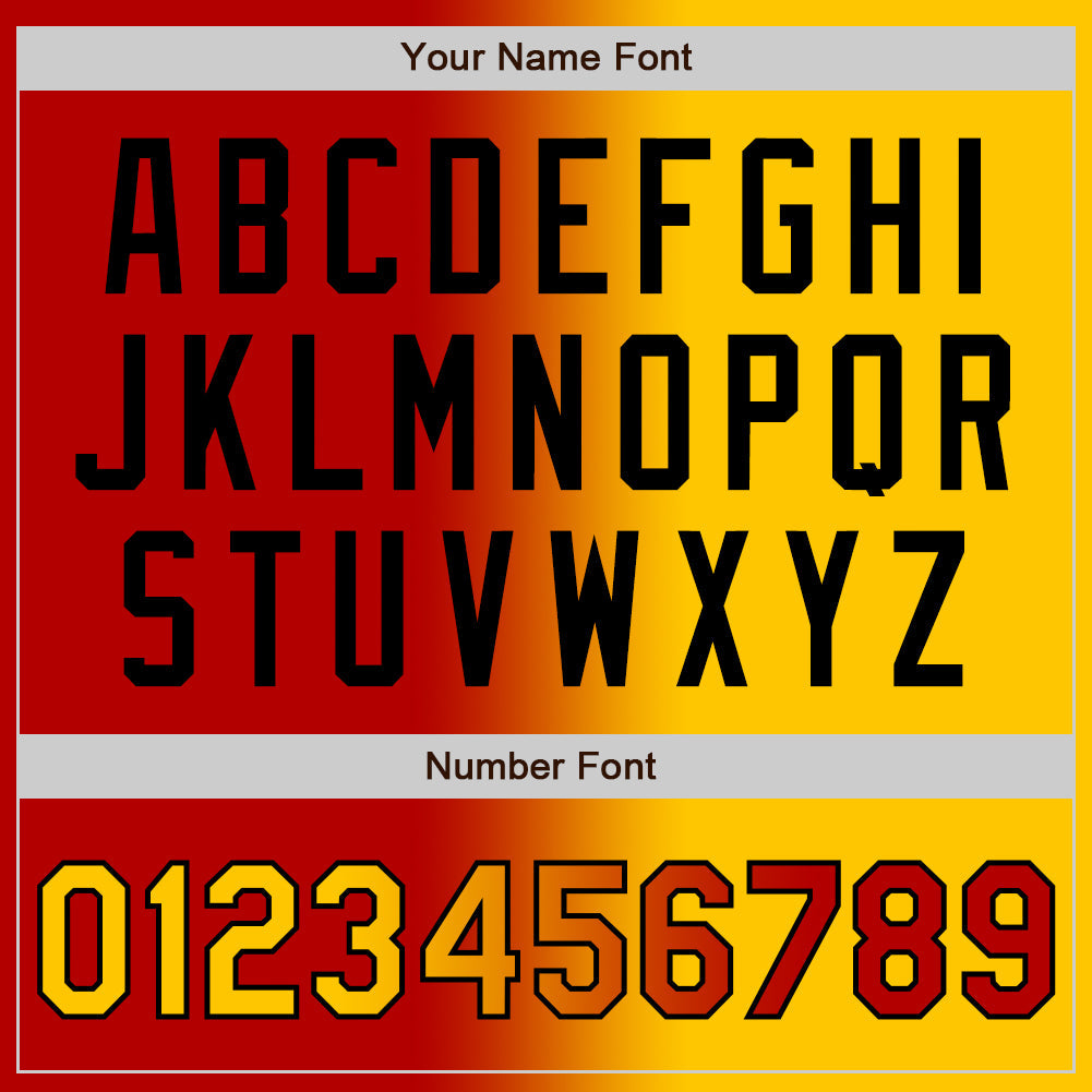 Custom Red Yellow-Black Authentic Gradient Fashion Baseball Jersey - Sky-Custom