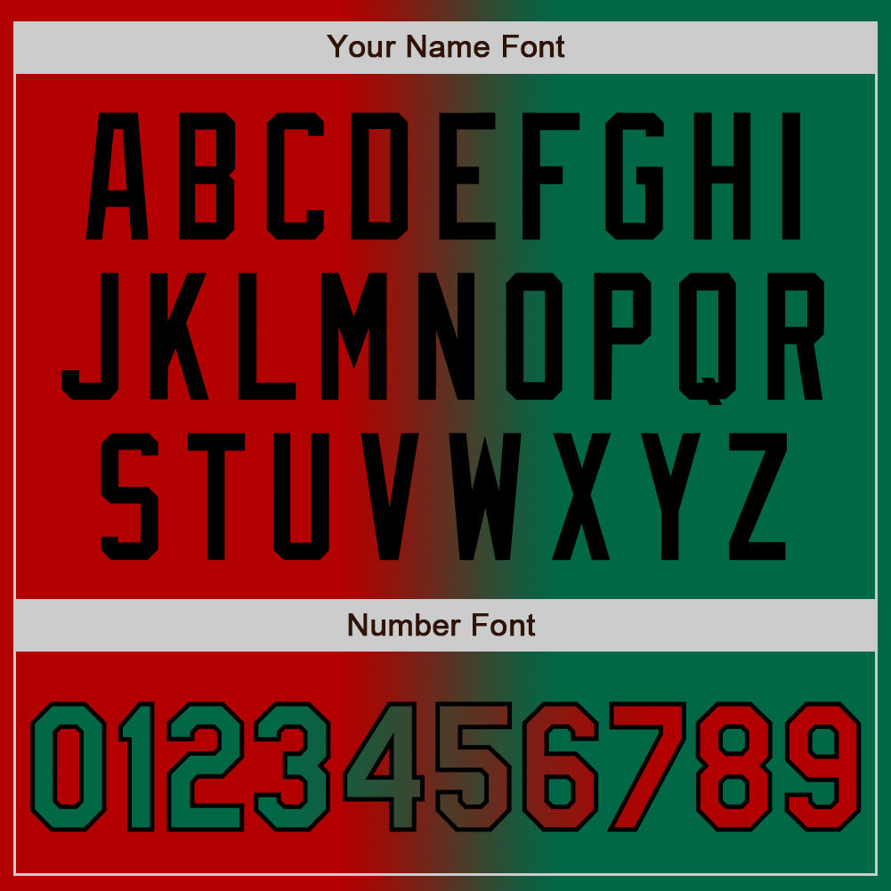 Custom Red Kelly Green-Black Authentic Gradient Fashion Baseball Jersey - Sky-Custom