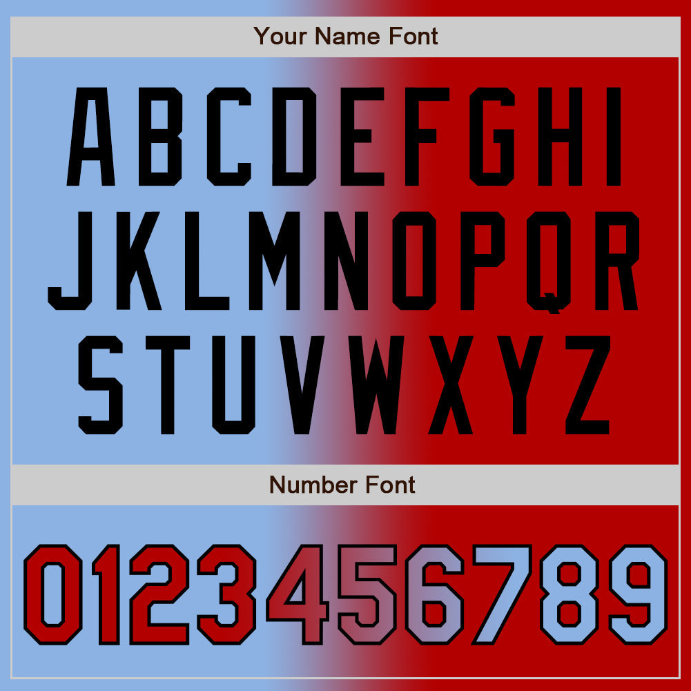 Custom Light Blue Red-Black Authentic Gradient Fashion Baseball Jersey - Sky-Custom