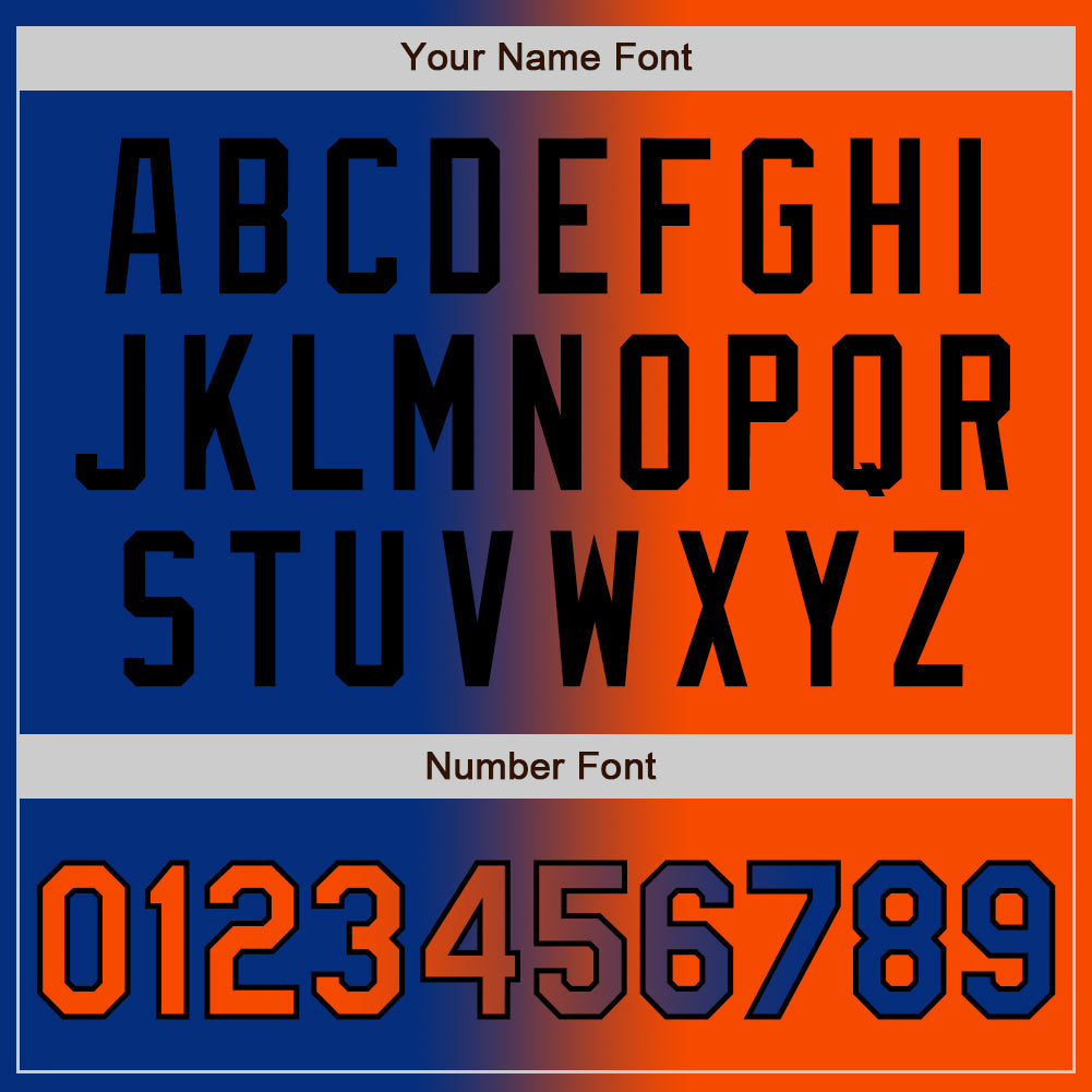 Custom Royal Orange-Black Authentic Gradient Fashion Baseball Jersey - Sky-Custom