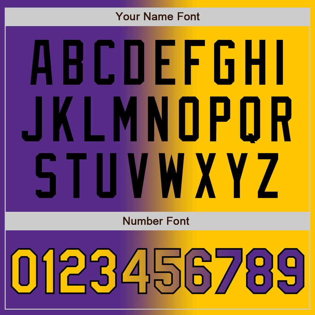 Custom Purple Yellow-Black Authentic Gradient Fashion Baseball Jersey - Sky-Custom