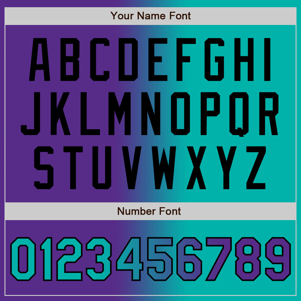 Custom Purple Aqua-Black Authentic Gradient Fashion Baseball Jersey - Sky-Custom