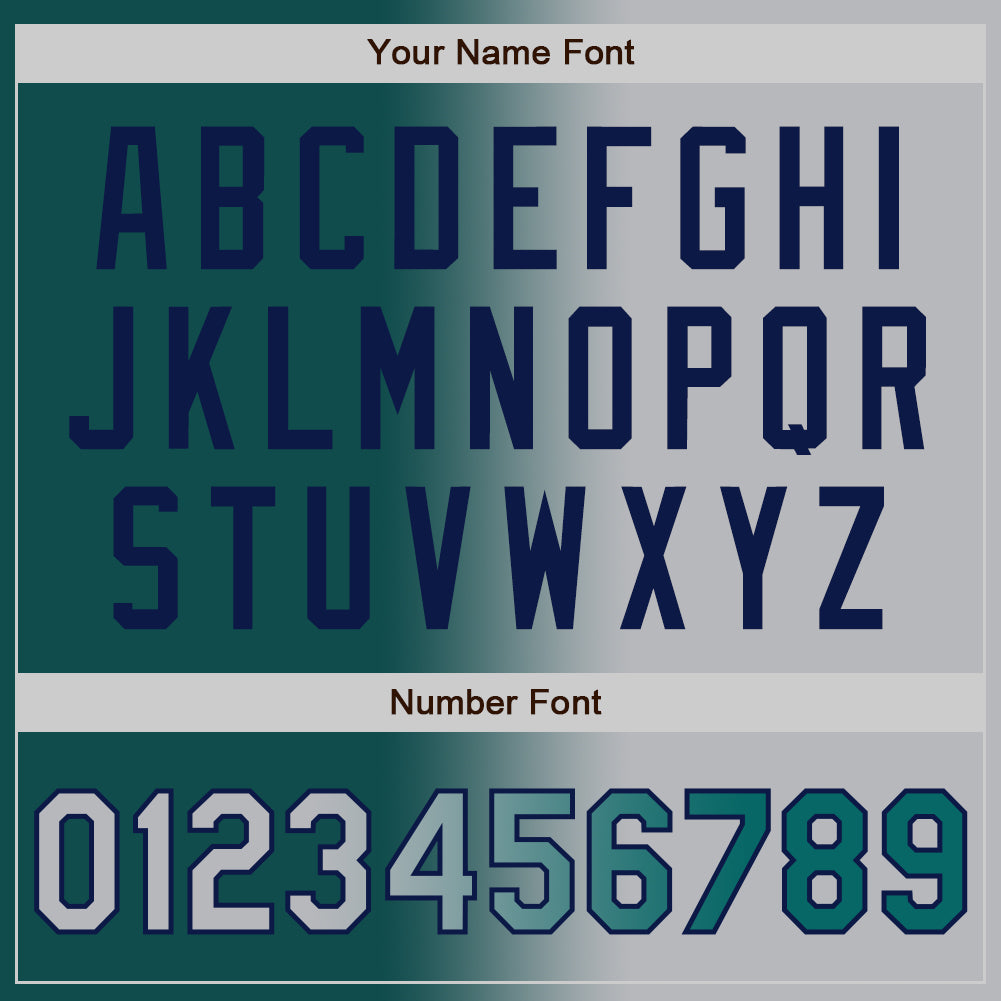 Custom Teal Gray-Navy Authentic Gradient Fashion Baseball Jersey - Sky-Custom