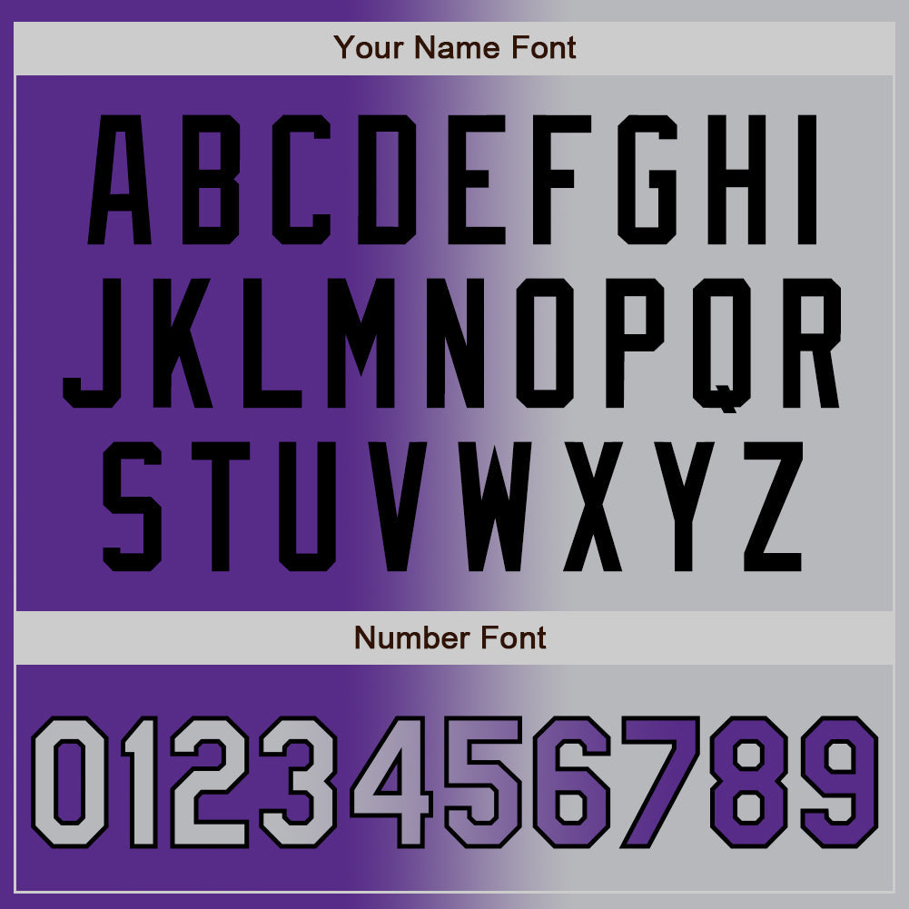 Custom Purple Gray-Black Authentic Gradient Fashion Baseball Jersey - Sky-Custom