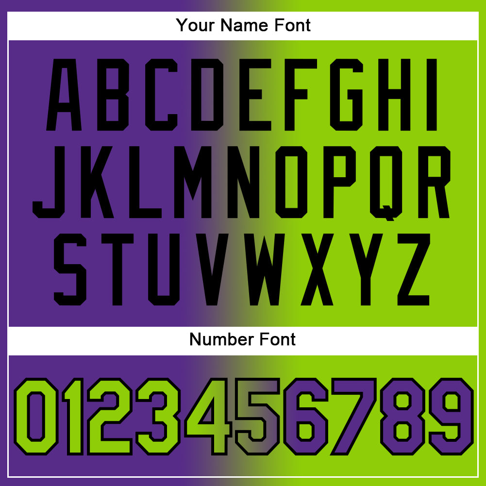 Custom Purple Neon Green-Black Authentic Gradient Fashion Baseball Jersey - Sky-Custom