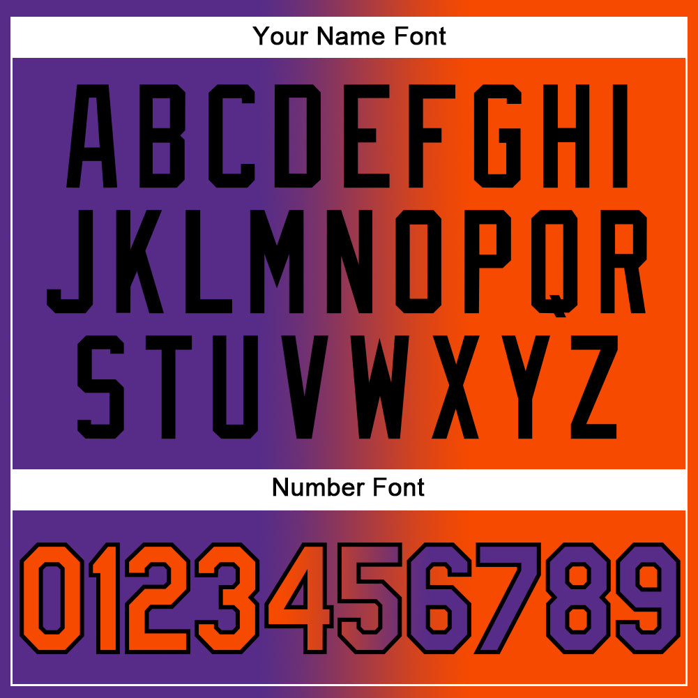 Custom Purple Orange-Black Authentic Gradient Fashion Baseball Jersey - Sky-Custom