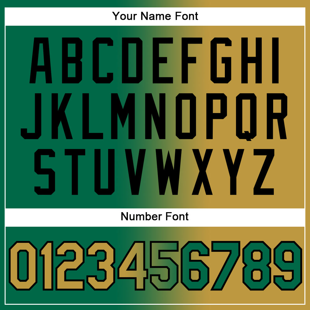 Custom Kelly Green Old Gold-Black Authentic Gradient Fashion Baseball Jersey - Sky-Custom