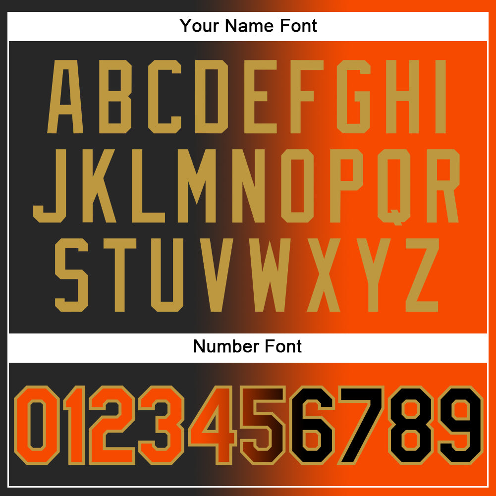 Custom Black Orange-Old Gold Authentic Gradient Fashion Baseball Jersey - Sky-Custom
