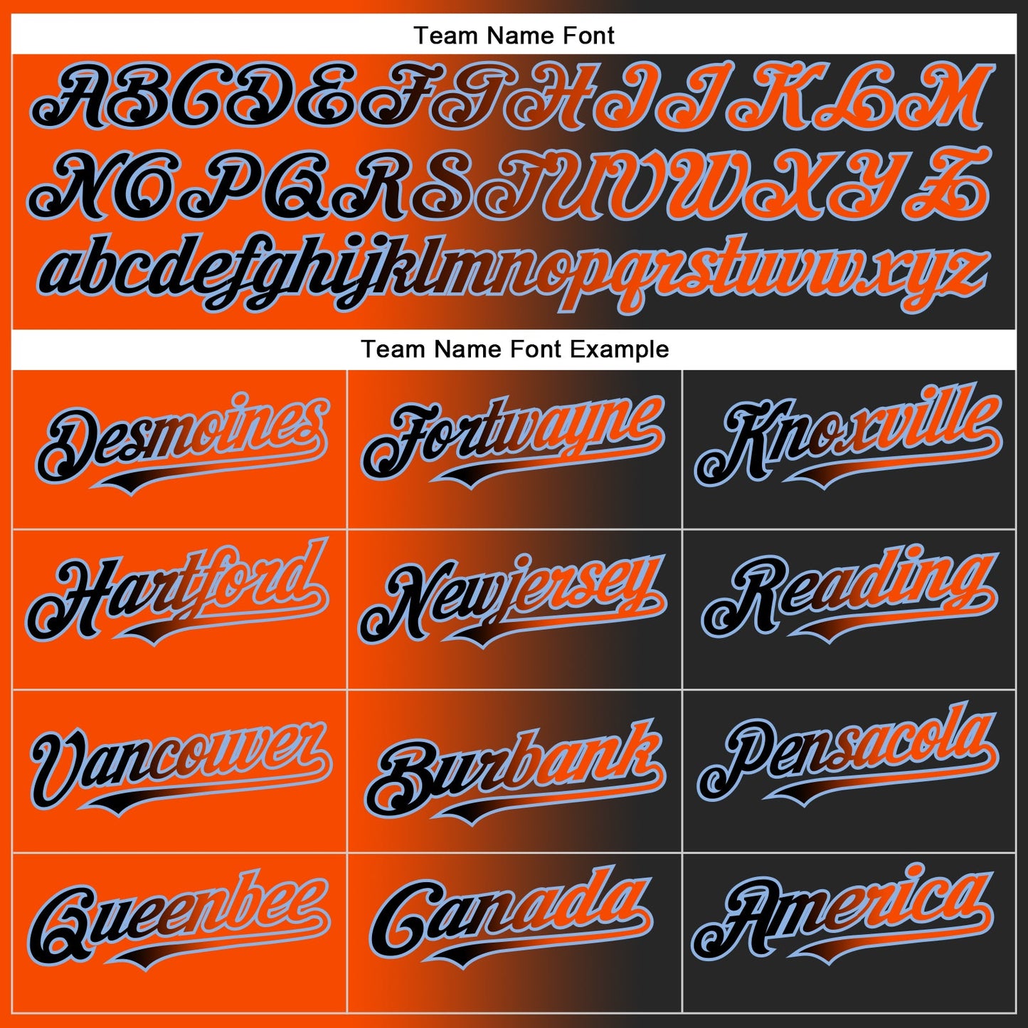 Custom Black Orange-Light Blue Authentic Gradient Fashion Baseball Jersey - Sky-Custom