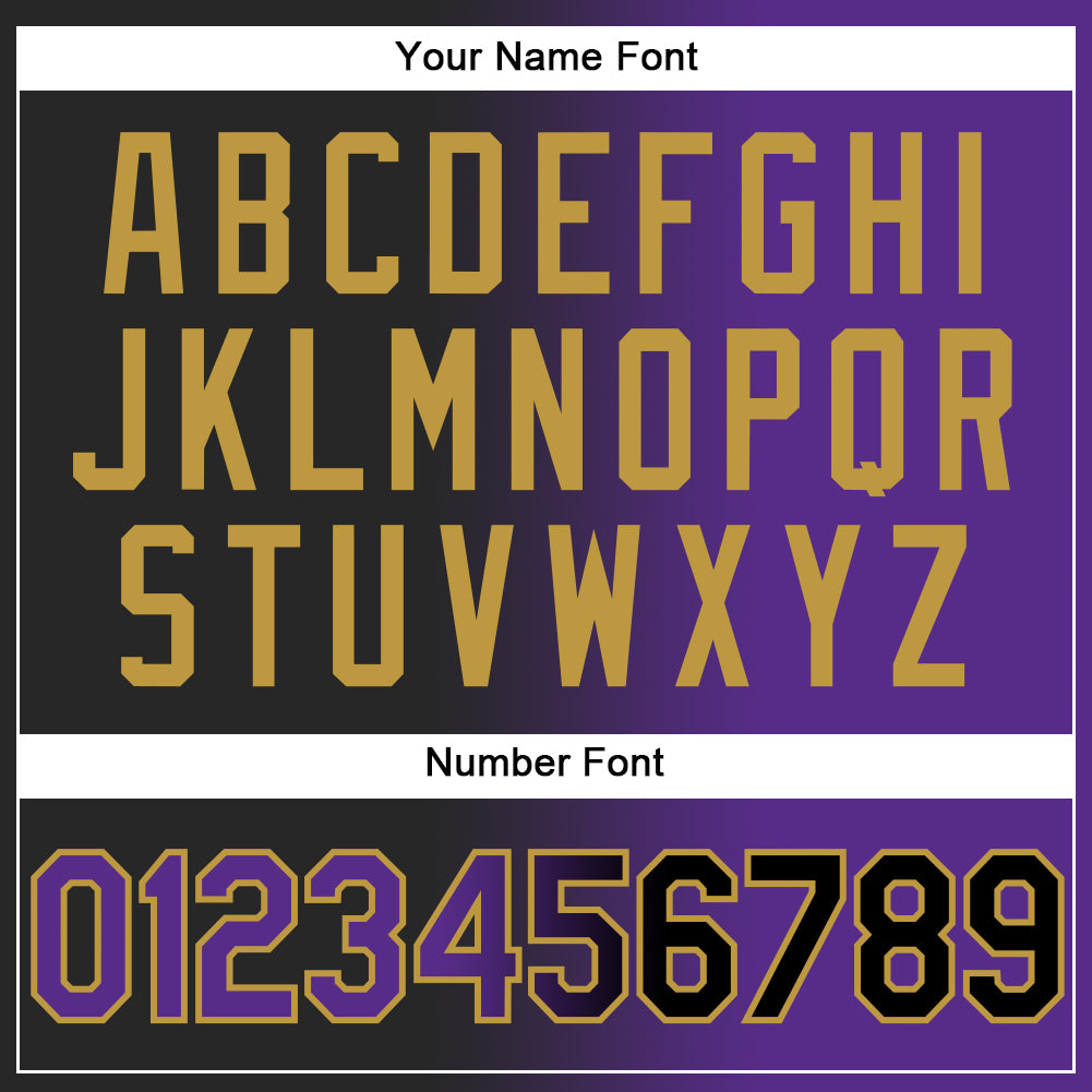 Custom Black Purple-Old Gold Authentic Gradient Fashion Baseball Jersey - Sky-Custom