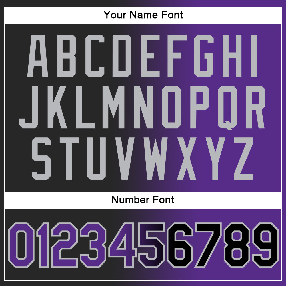 Custom Black Purple-Gray Authentic Gradient Fashion Baseball Jersey - Sky-Custom