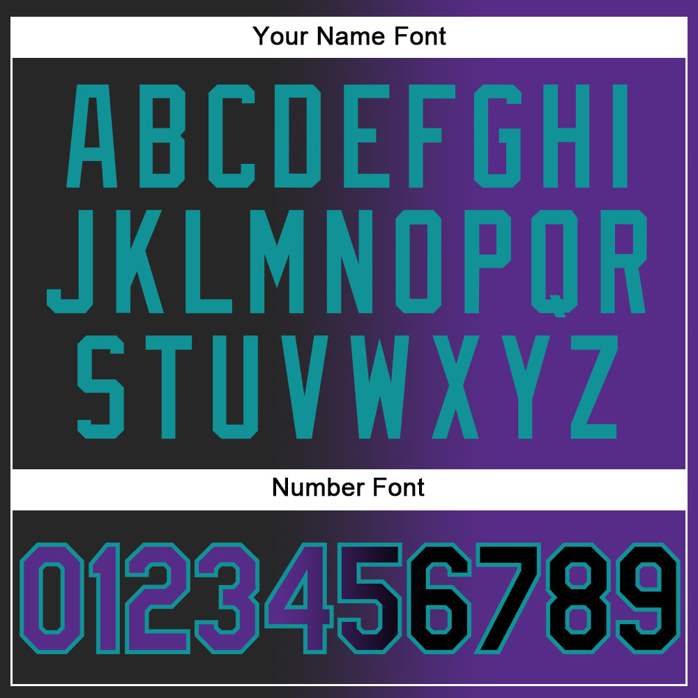 Custom Black Purple-Teal Authentic Gradient Fashion Baseball Jersey - Sky-Custom
