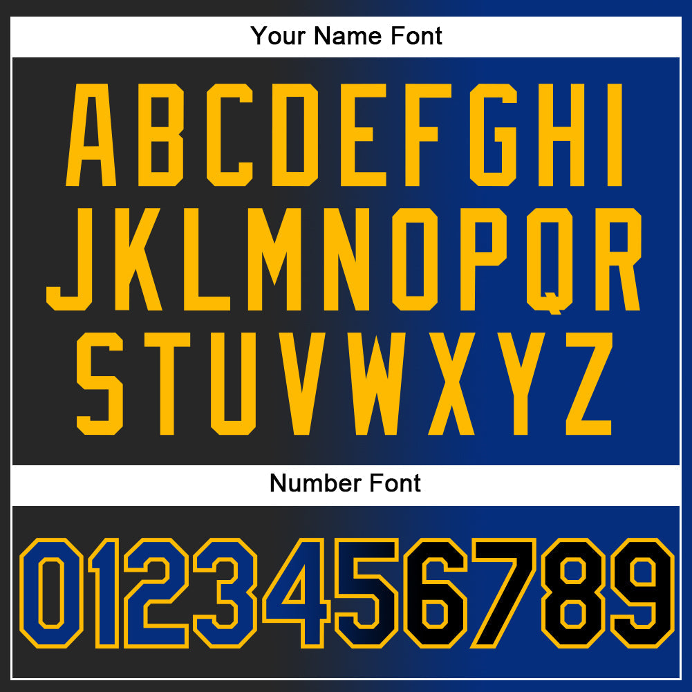 Custom Black Royal-Gold Authentic Gradient Fashion Baseball Jersey - Sky-Custom