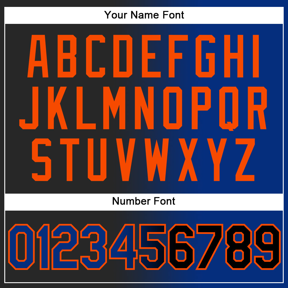 Custom Black Royal-Orange Authentic Gradient Fashion Baseball Jersey - Sky-Custom