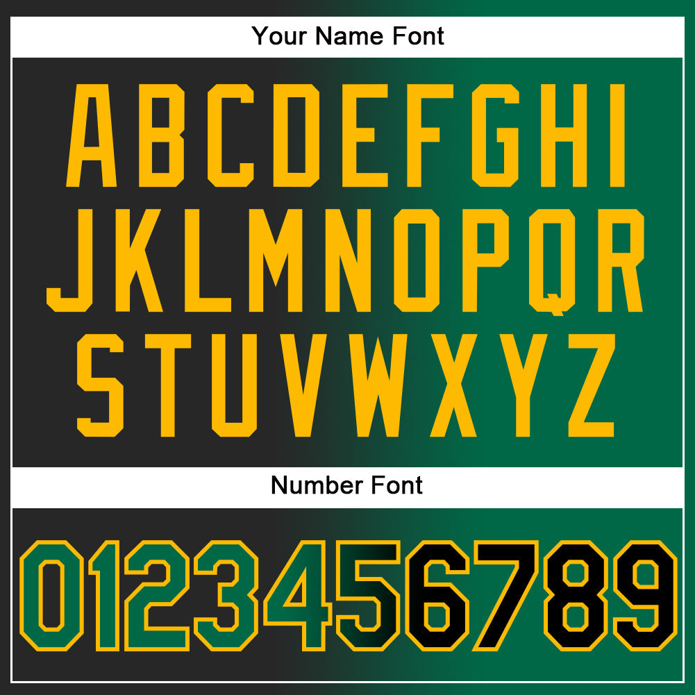 Custom Black Kelly Green-Gold Authentic Gradient Fashion Baseball Jersey - Sky-Custom