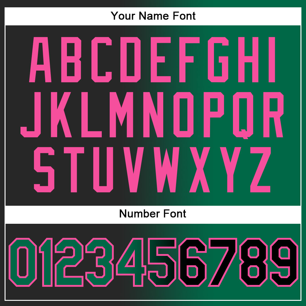 Custom Black Kelly Green-Pink Authentic Gradient Fashion Baseball Jersey - Sky-Custom