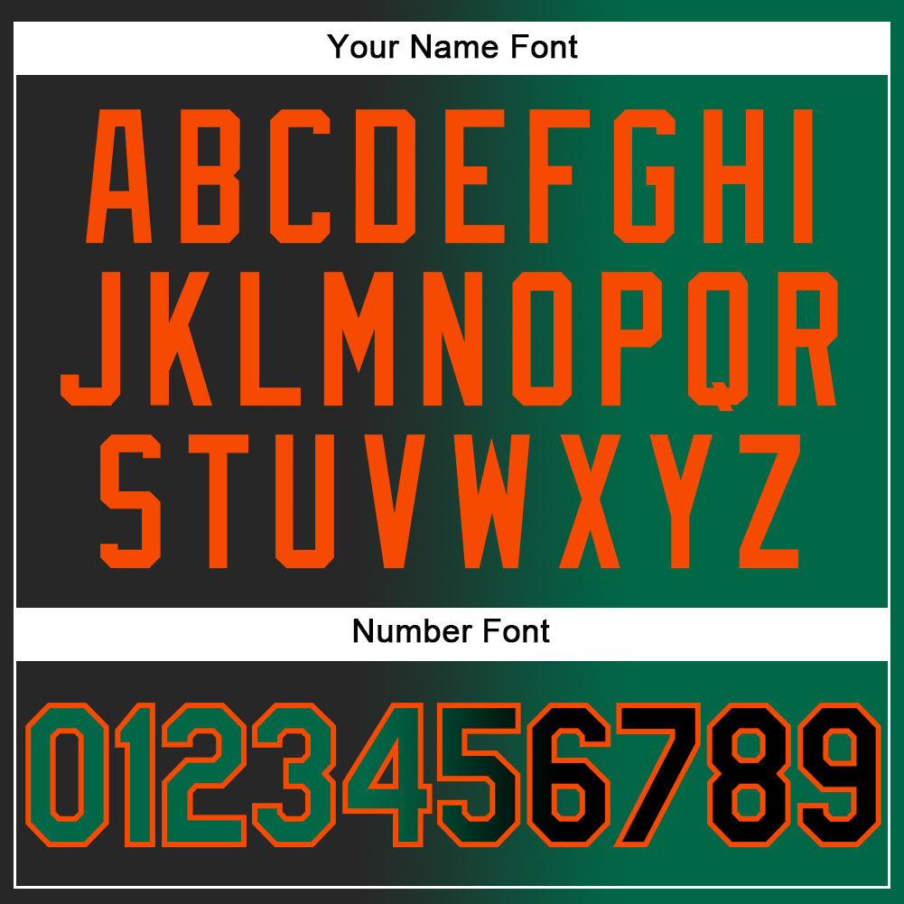 Custom Black Kelly Green-Orange Authentic Gradient Fashion Baseball Jersey - Sky-Custom