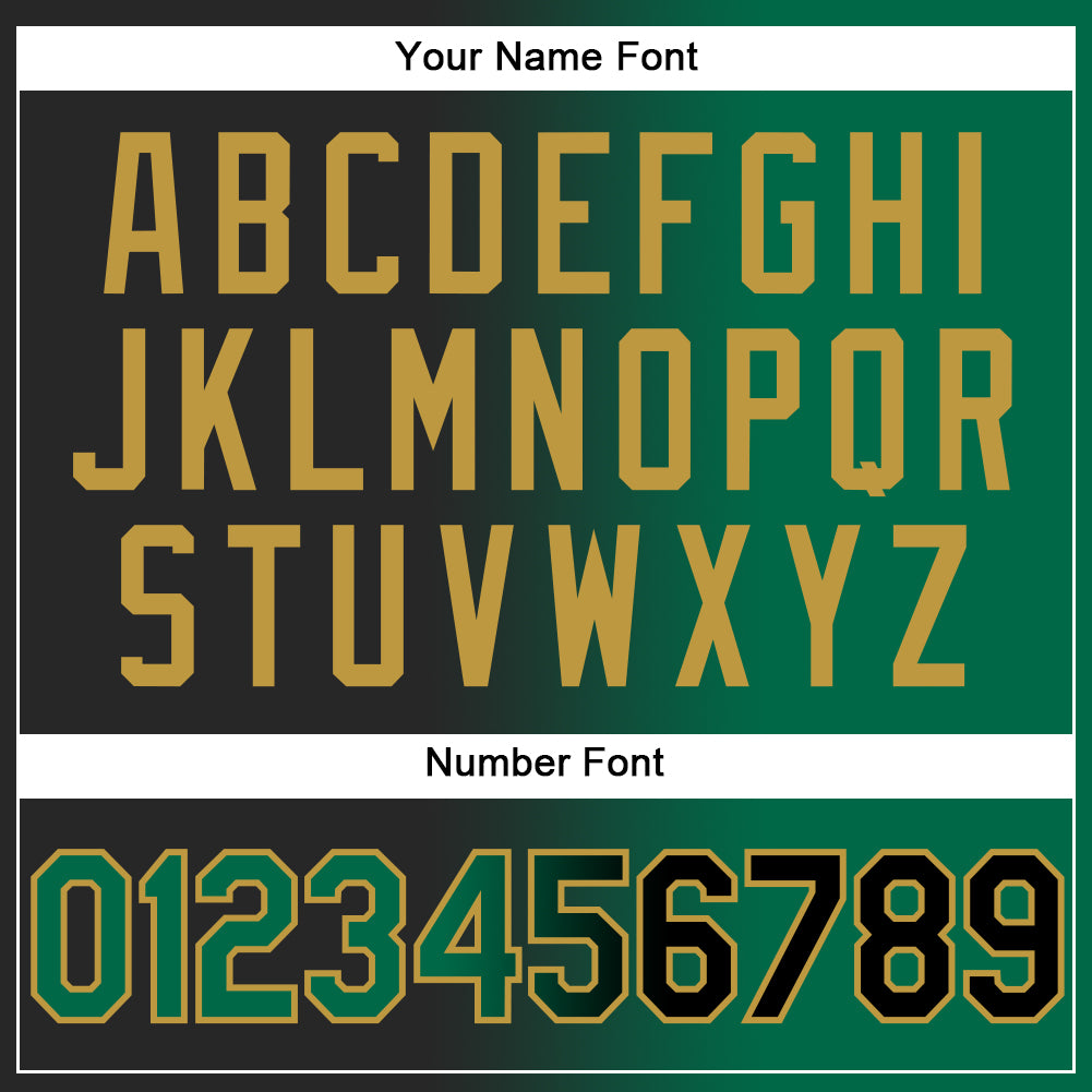 Custom Black Kelly Green-Old Gold Authentic Gradient Fashion Baseball Jersey - Sky-Custom