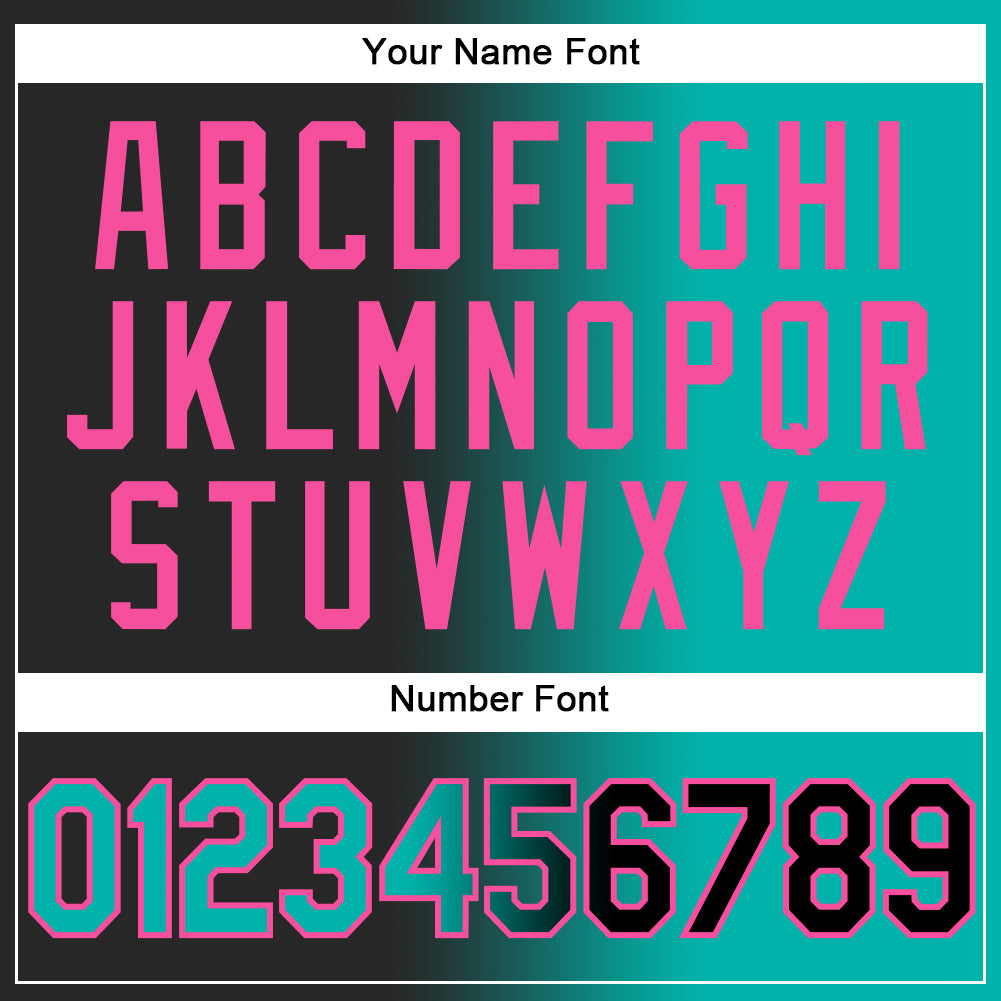 Custom Black Aqua-Pink Authentic Gradient Fashion Baseball Jersey - Sky-Custom