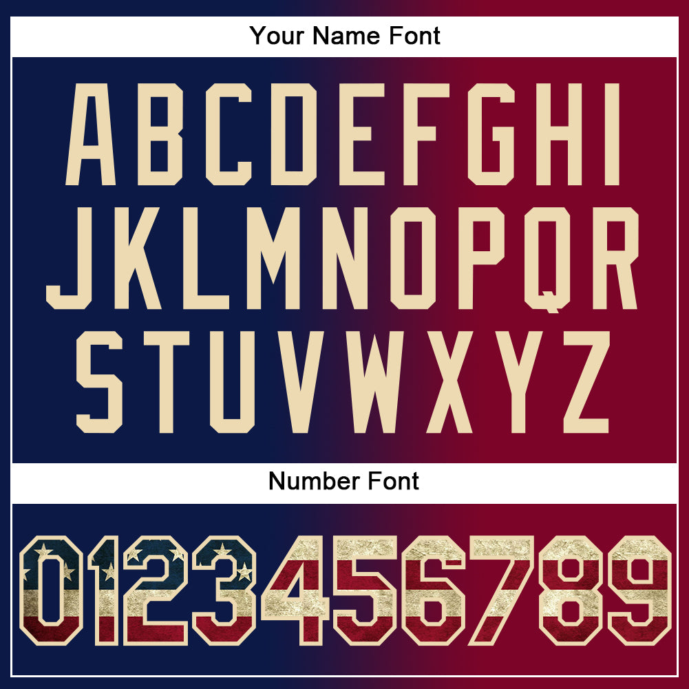 Custom Navy Vintage USA Flag Maroon-City Cream Authentic Gradient Fashion Baseball Jersey - Sky-Custom