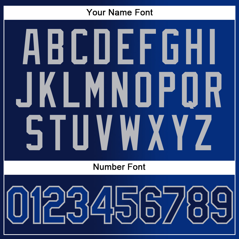 Custom Navy Royal-Gray Authentic Gradient Fashion Baseball Jersey - Sky-Custom